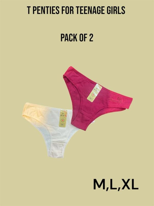 Glow and Wear – T Panties for Teenagers | Set of 2 | Soft Cotton Comfy | Size Range of M, L, XL - Image 2