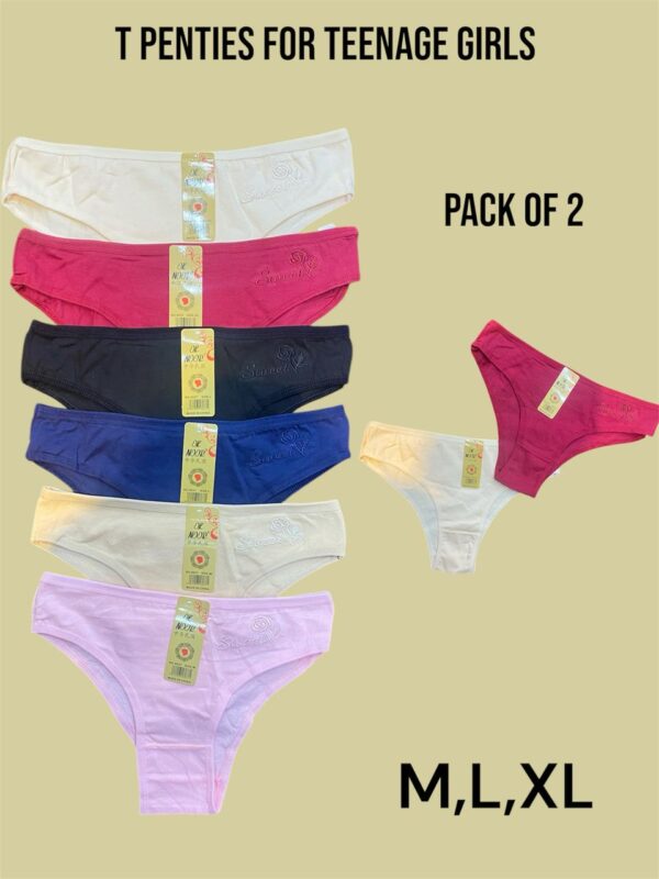 Glow and Wear – T Panties for Teenagers | Set of 2 | Soft Cotton Comfy | Size Range of M, L, XL
