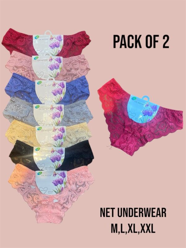 Net Lace Panties for Teen Girls (Pack of 2)