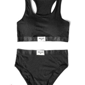 Black Padded Bra and Pantie Set For Women