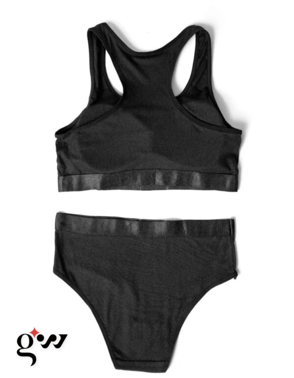 Black Padded Bra and Pantie Set For Women - Image 4