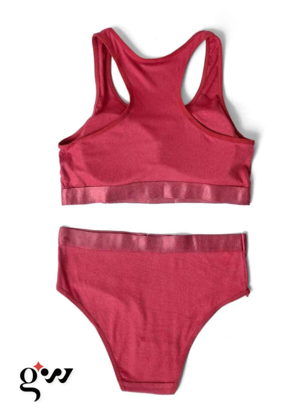 Pink Padded Bra and Pantie Set For Women - Image 4