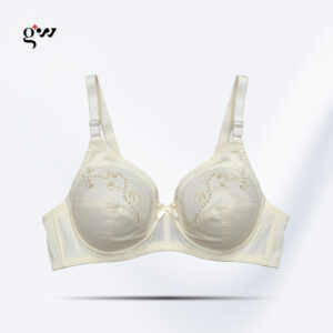 Cotton Bra with Elegant Embroidery and Net Back Touch