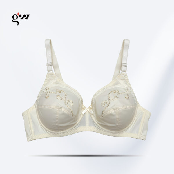 Cotton Bra with Elegant Embroidery and Net Back Touch