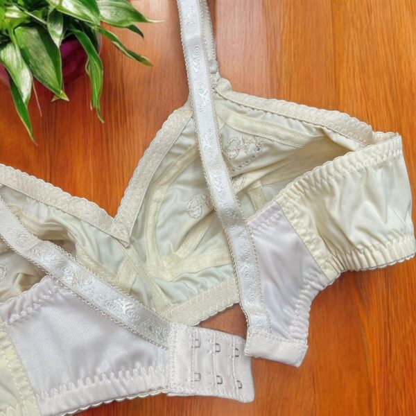 Cotton Bra with Elegant Embroidery and Net Back Touch - Image 2