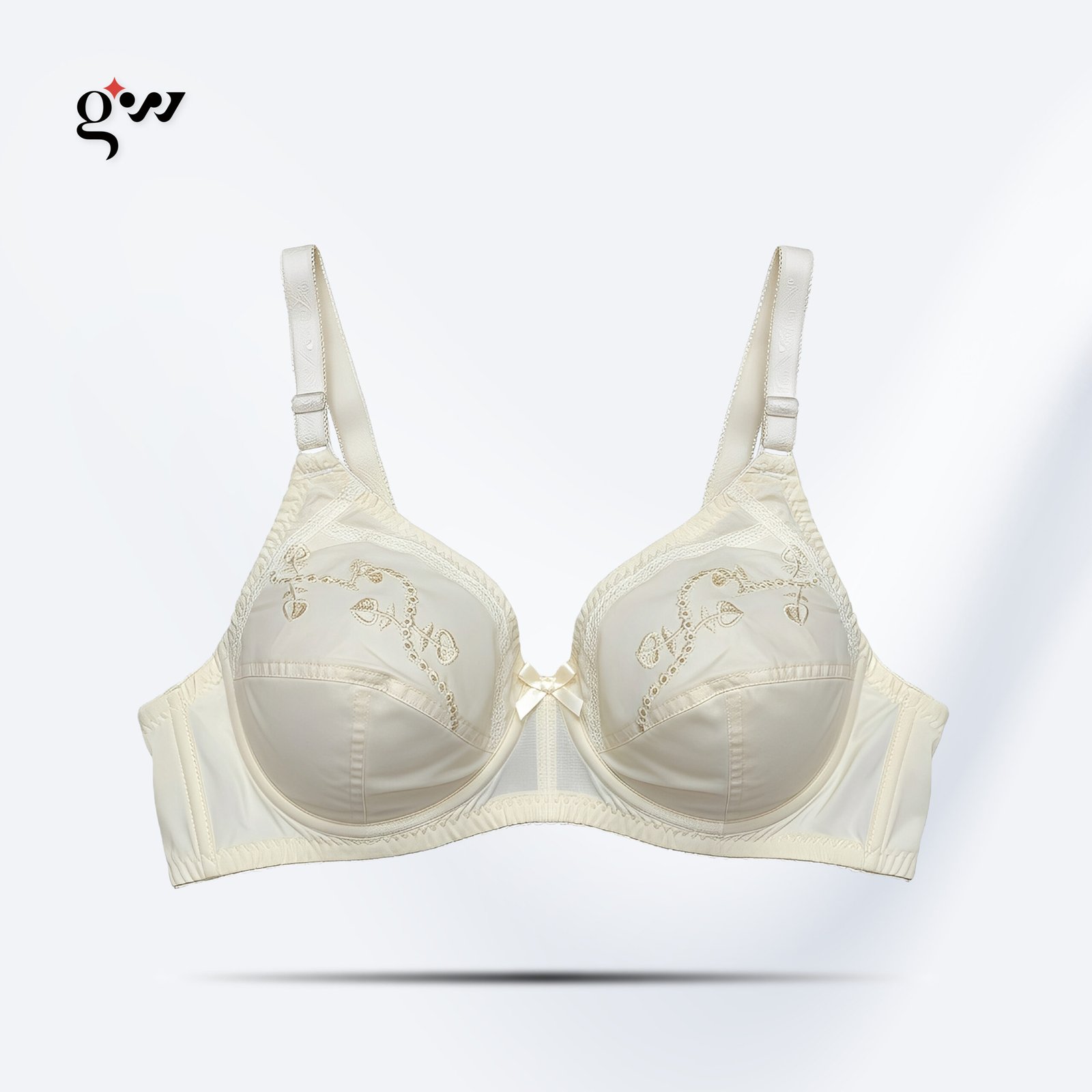 Cotton Bra with Elegant Embroidery and Net Back Touch – Cotton Bra Online in Pakistan | Glow & Wear
