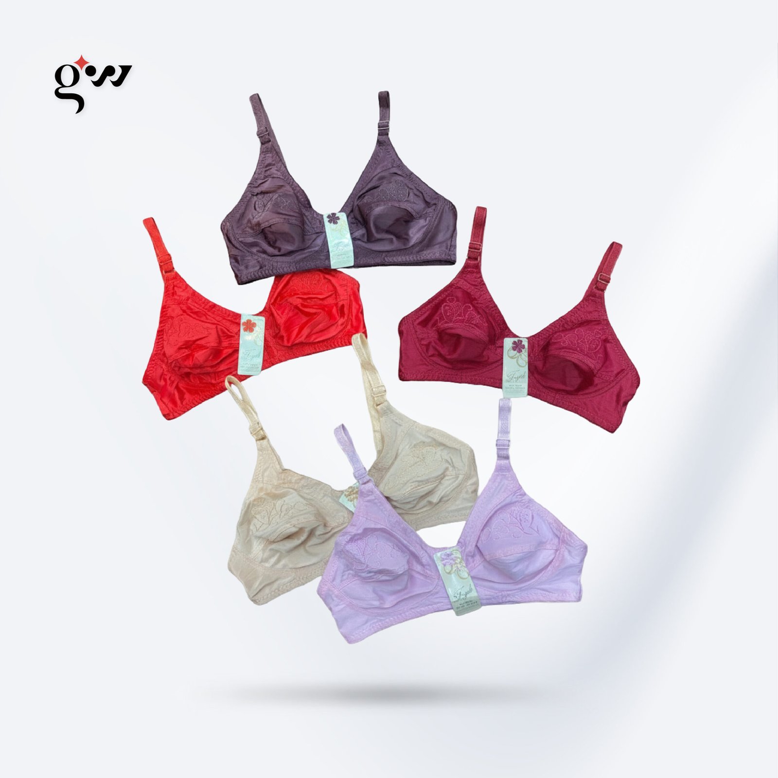 Multiple Colors Embroidered Bra for Women – Elegance & Comfort | Pack of 2 – Bra Online in Pakistan | Glow & Wear